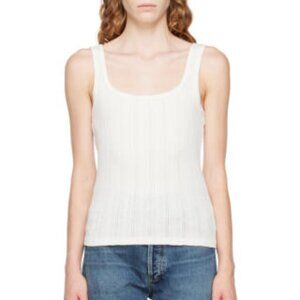 Re/Done Off-White Scoop Neck Tank Top